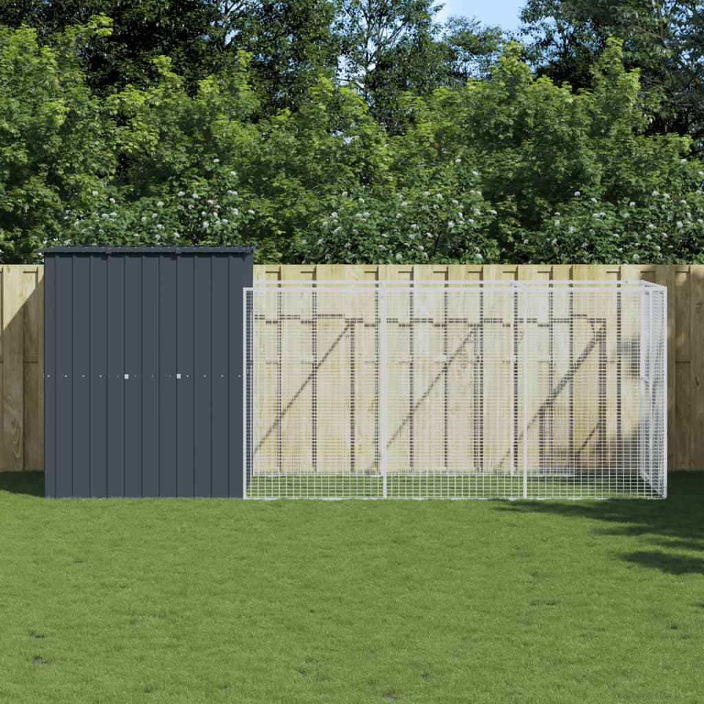 Casetta Cani Con Corsa 165X1067X181Cm Acciaio Zincato