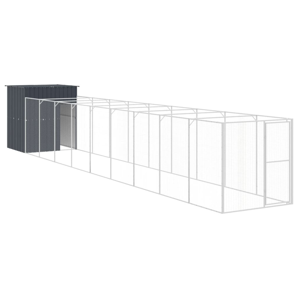 Casetta Cani Con Corsa 165X1067X181Cm Acciaio Zincato