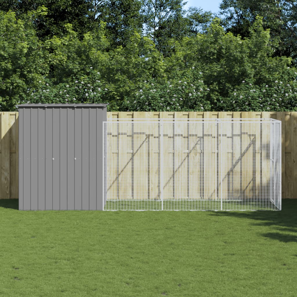 Casetta Cani Con Corsa 165X1067X181Cm Acciaio Zincato