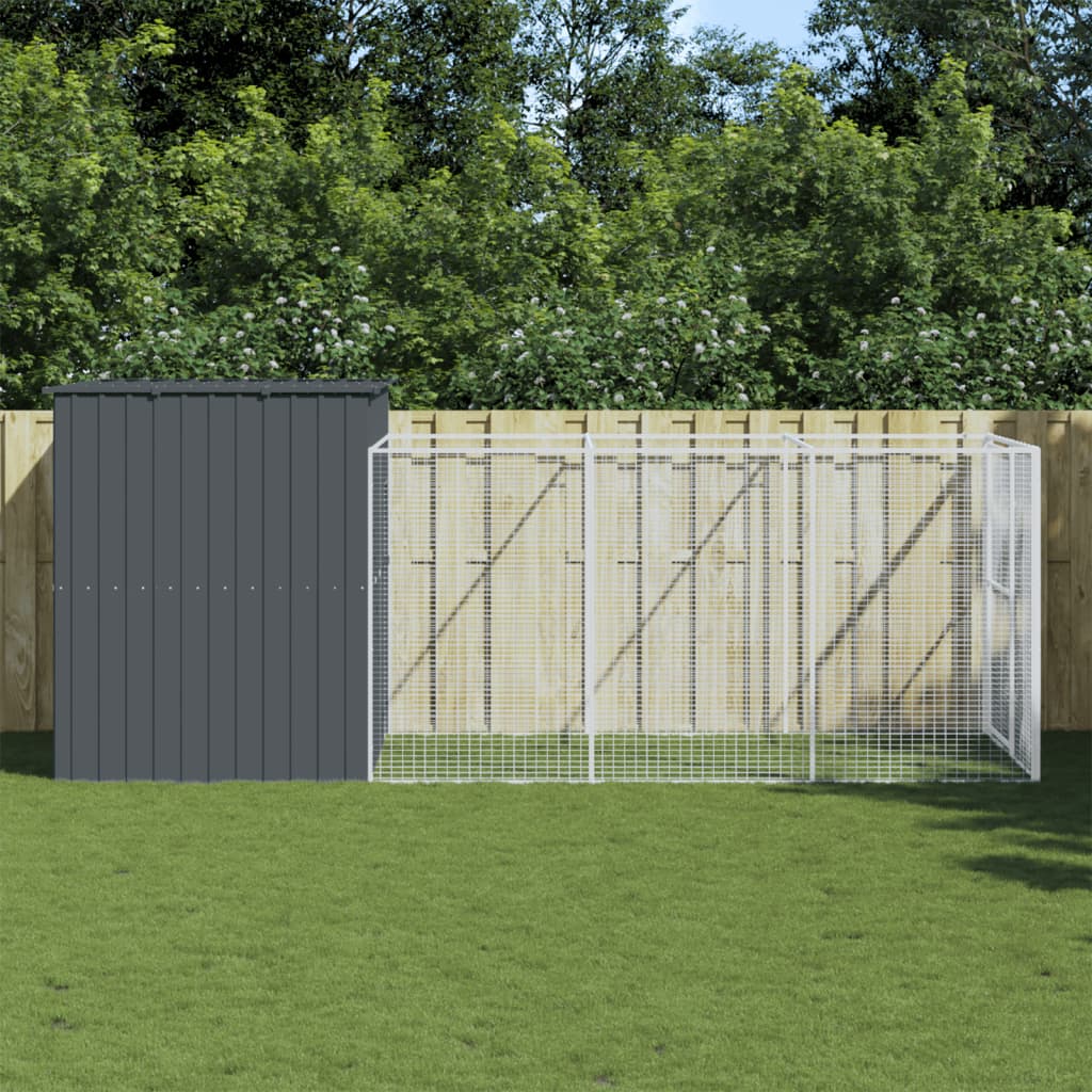 Casetta Cani Con Corsa 214X1069X181Cm Acciaio Zincato
