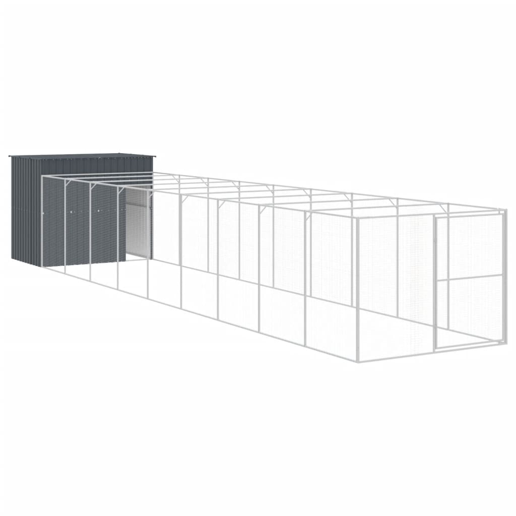 Casetta Cani Con Corsa 214X1069X181Cm Acciaio Zincato