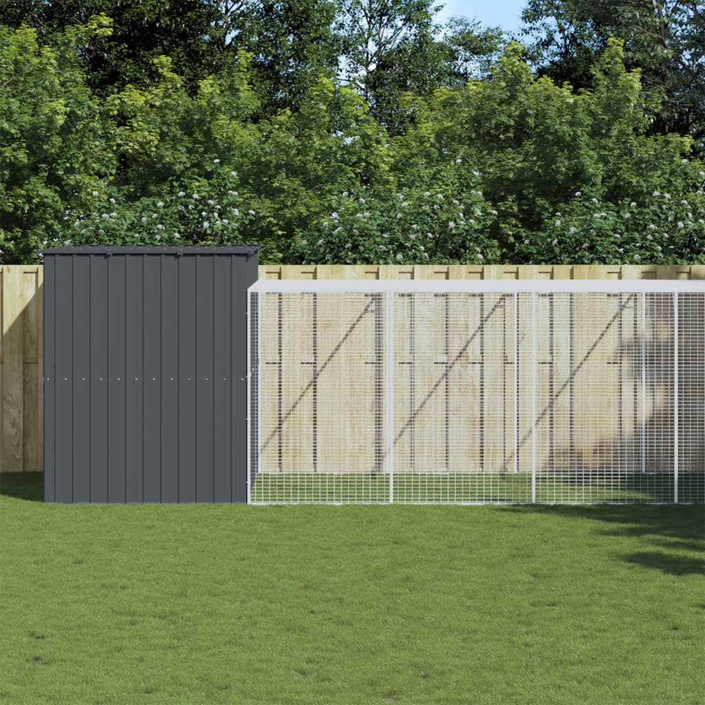 Casetta Cani Con Corsa 214X1069X181Cm Acciaio Zincato