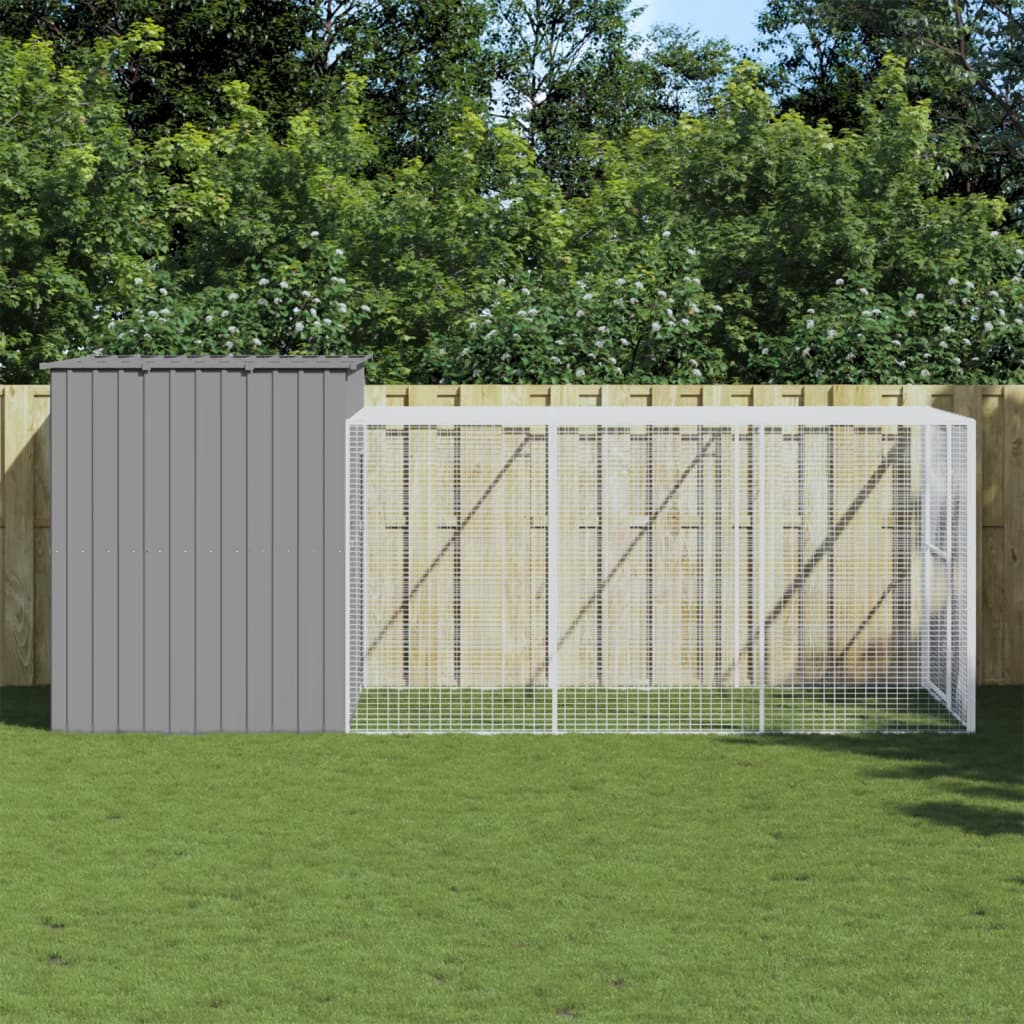 Casetta Cani Con Corsa 214X1069X181Cm Acciaio Zincato