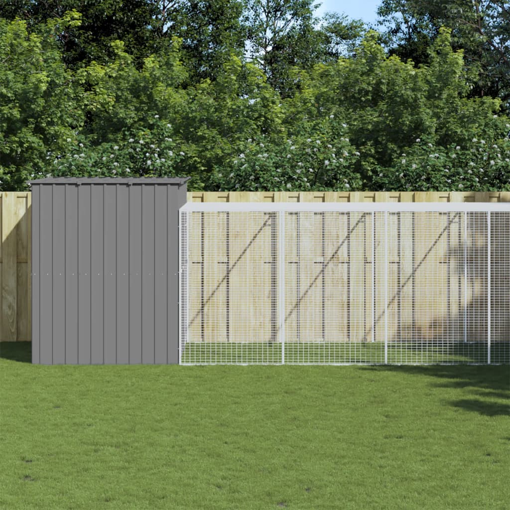Casetta Cani Con Corsa 214X1069X181Cm Acciaio Zincato