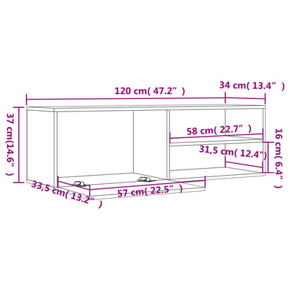 Mobile Porta Tv 120X34X37 Cm Legno Multistrato