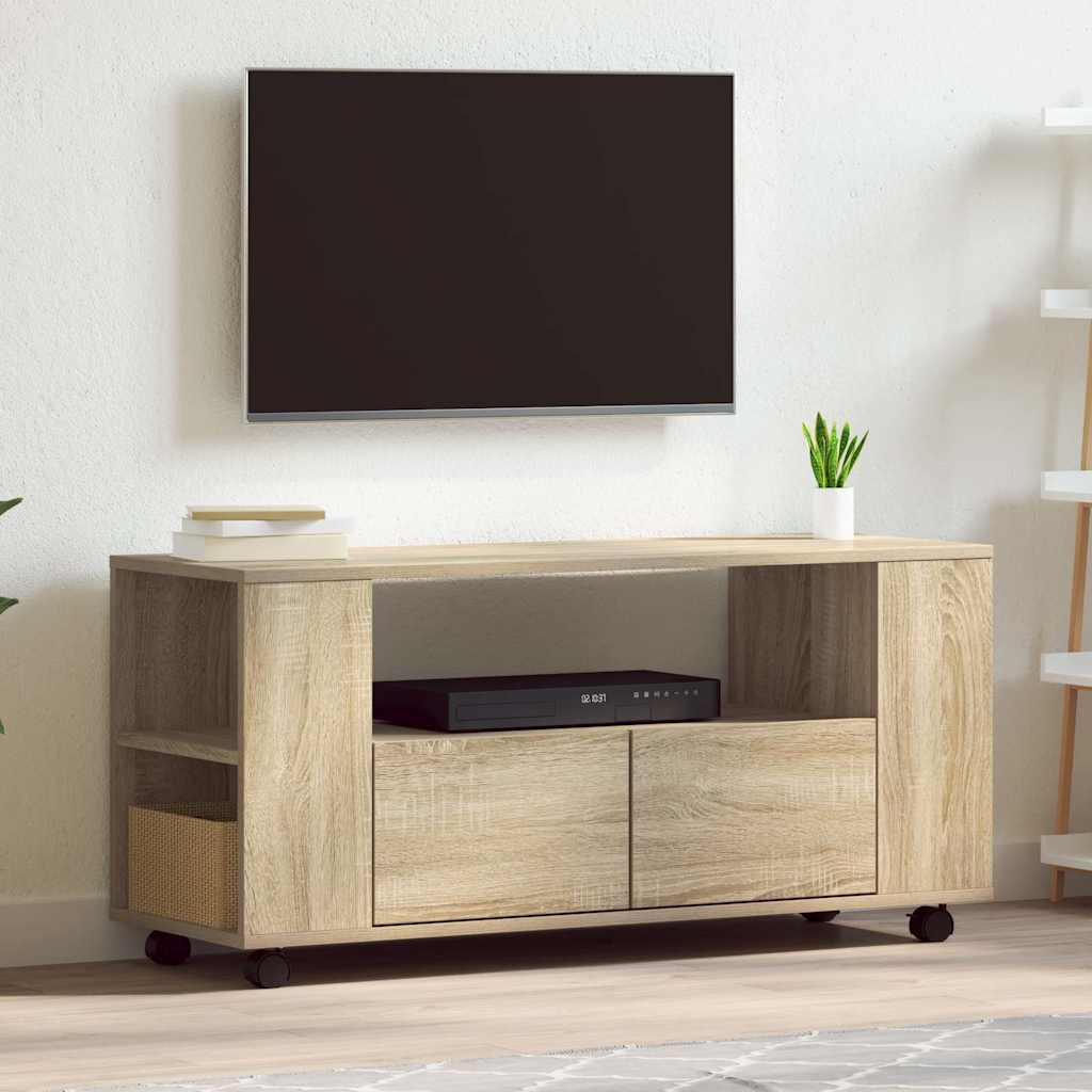 Mobile Porta Tv Con Ruote 102X34,5X43 Cm Truciolato