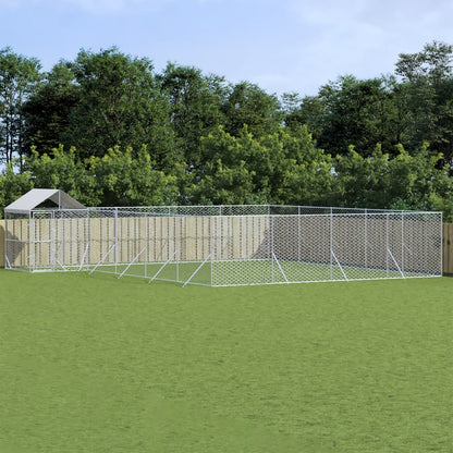 Cuccia Cani Da Esterno Tetto Argento 6X6X2,5 M Acciaio Zincato