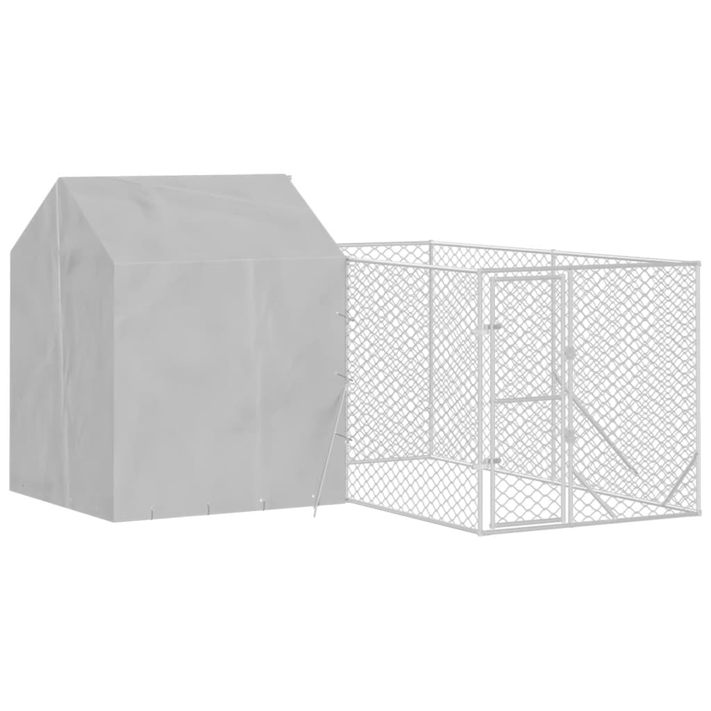 Cuccia Cani Da Esterno Tetto Argento 4X4X2,5 M Acciaio Zincato