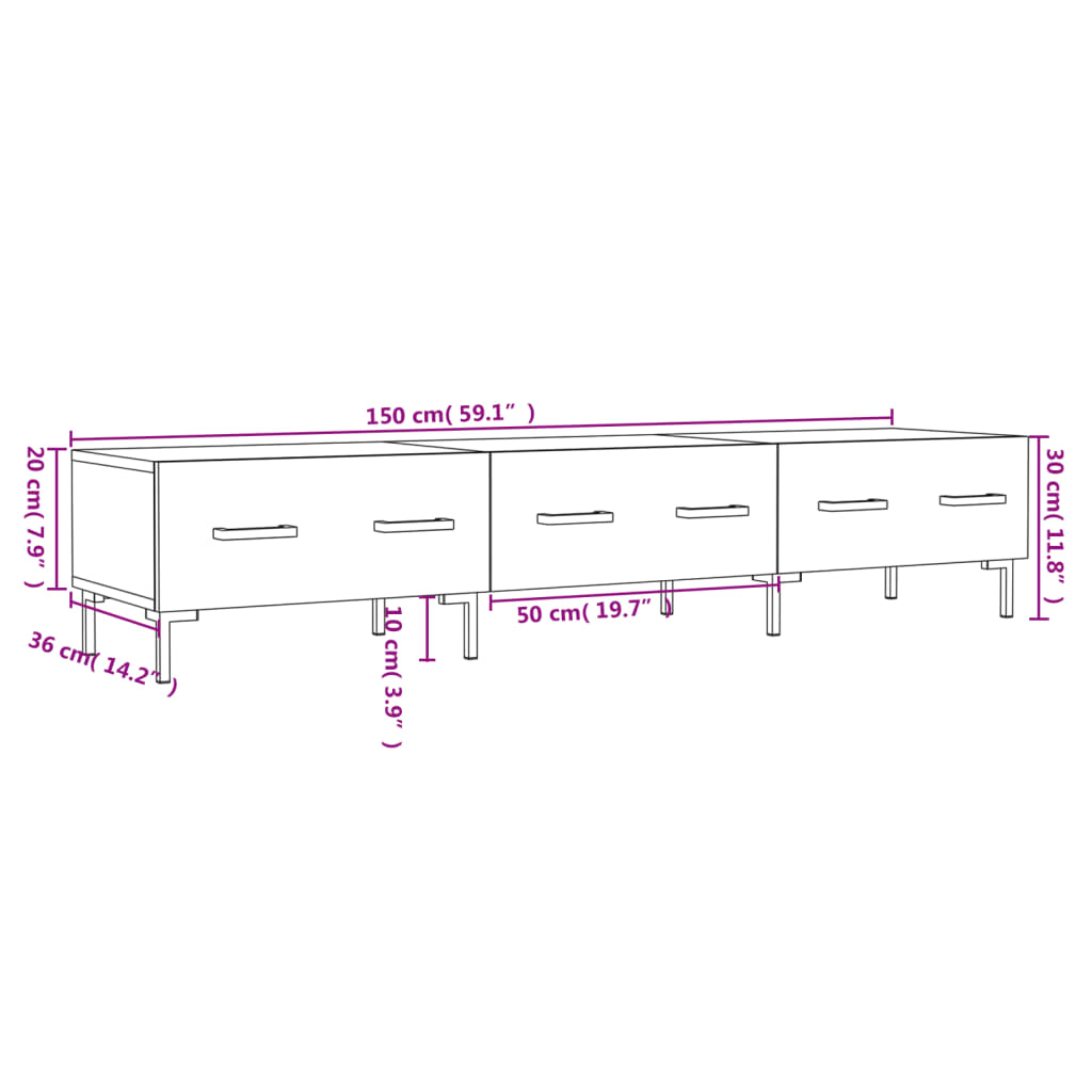 Mobile Porta Tv 150X36X30 Cm Legno Multistrato