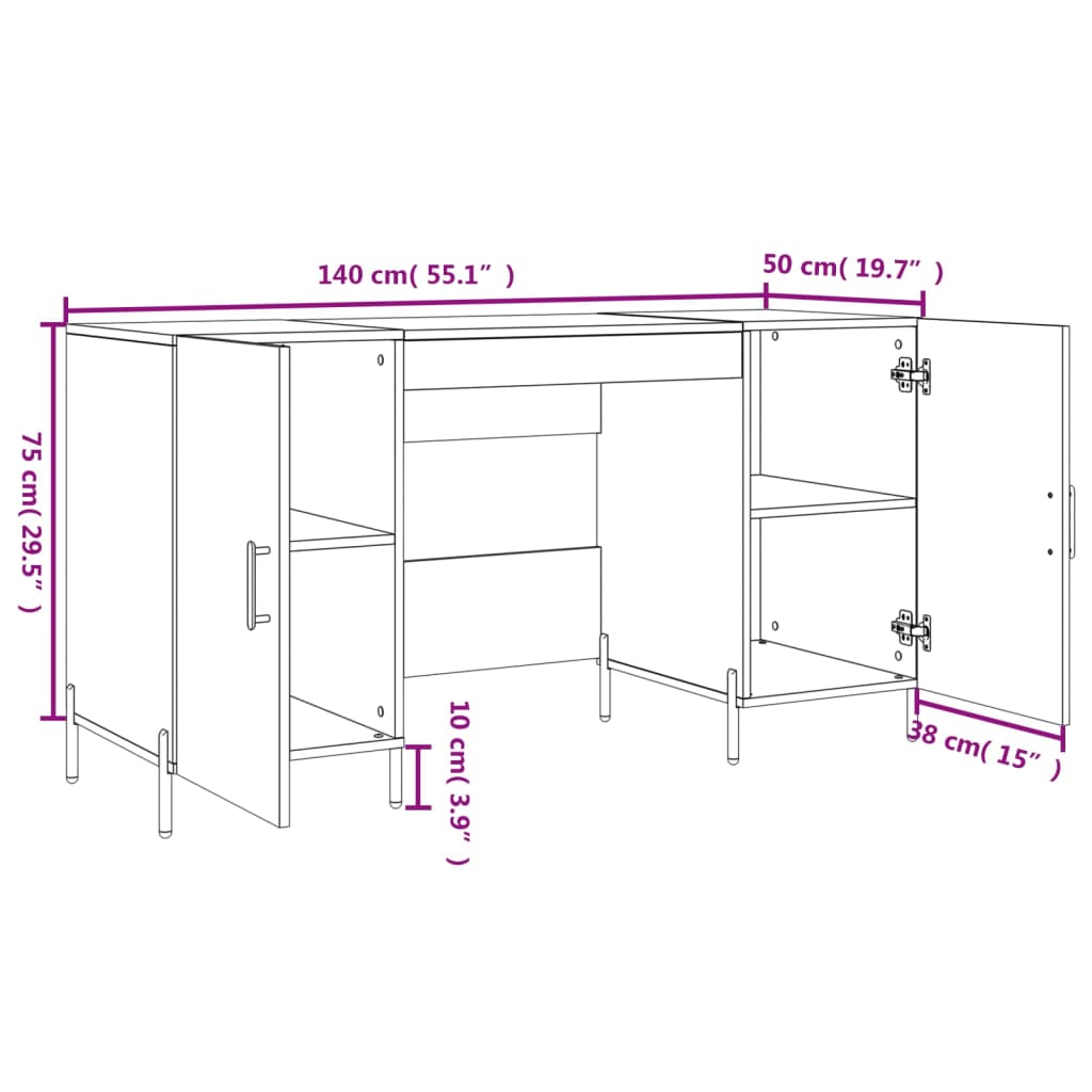 Scrivania 140X50X75 Cm In Legno Multistrato