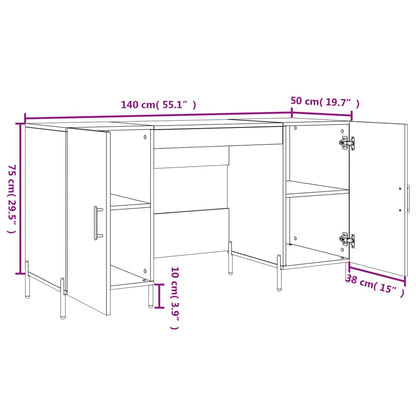 Scrivania 140X50X75 Cm In Legno Multistrato