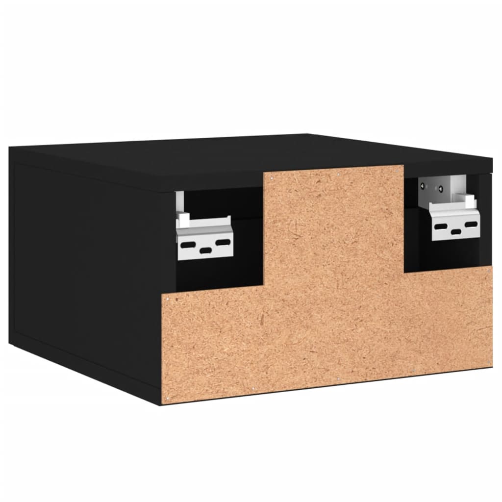 Comodini A Muro 2 Pz Neri 35X35X20 Cm