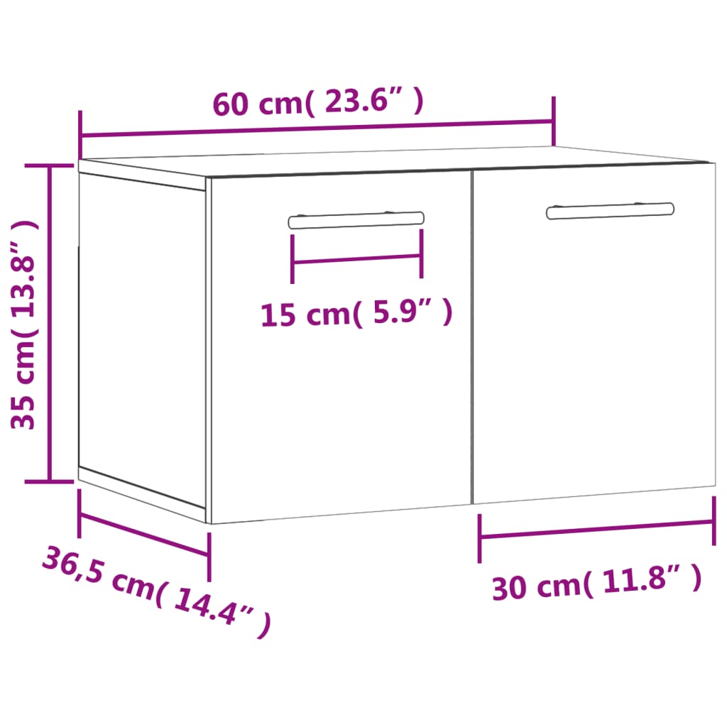 Mobile A Parete 60X36,5X35 Cm Legno Multistrato
