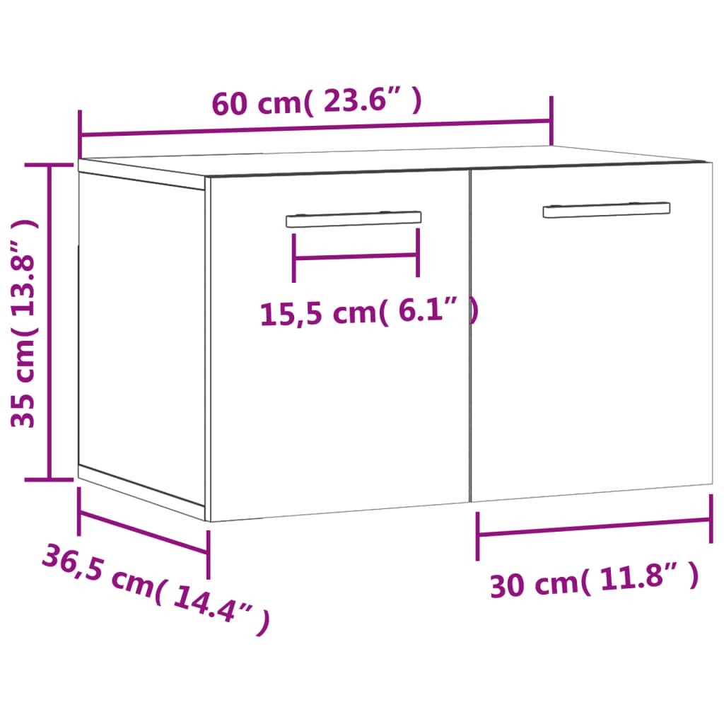 Mobile A Parete 60X36,5X35 Cm Legno Multistrato