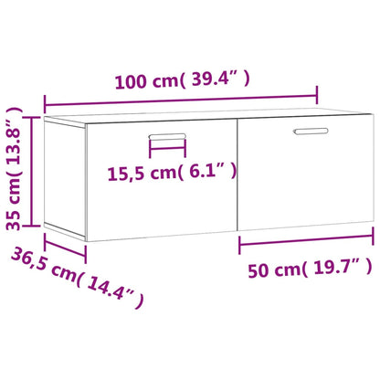 Mobile A Parete 100X36,5X35 Cm Legno Multistrato