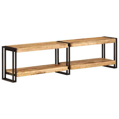 Mobile Porta Tv 180X30X40 Cm In Legno Massello Di Recupero Nero