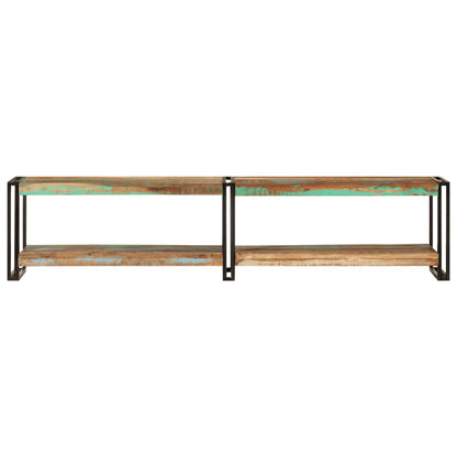 Mobile Porta Tv 180X30X40 Cm In Legno Massello Di Recupero Nero