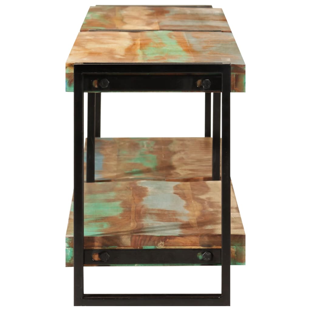 Mobile Porta Tv 180X30X40 Cm In Legno Massello Di Recupero Nero