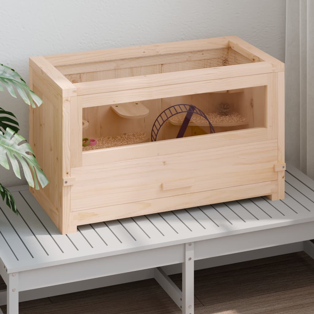 Gabbia Per Criceti 60X30X35 Cm In Legno Massello Di Abete