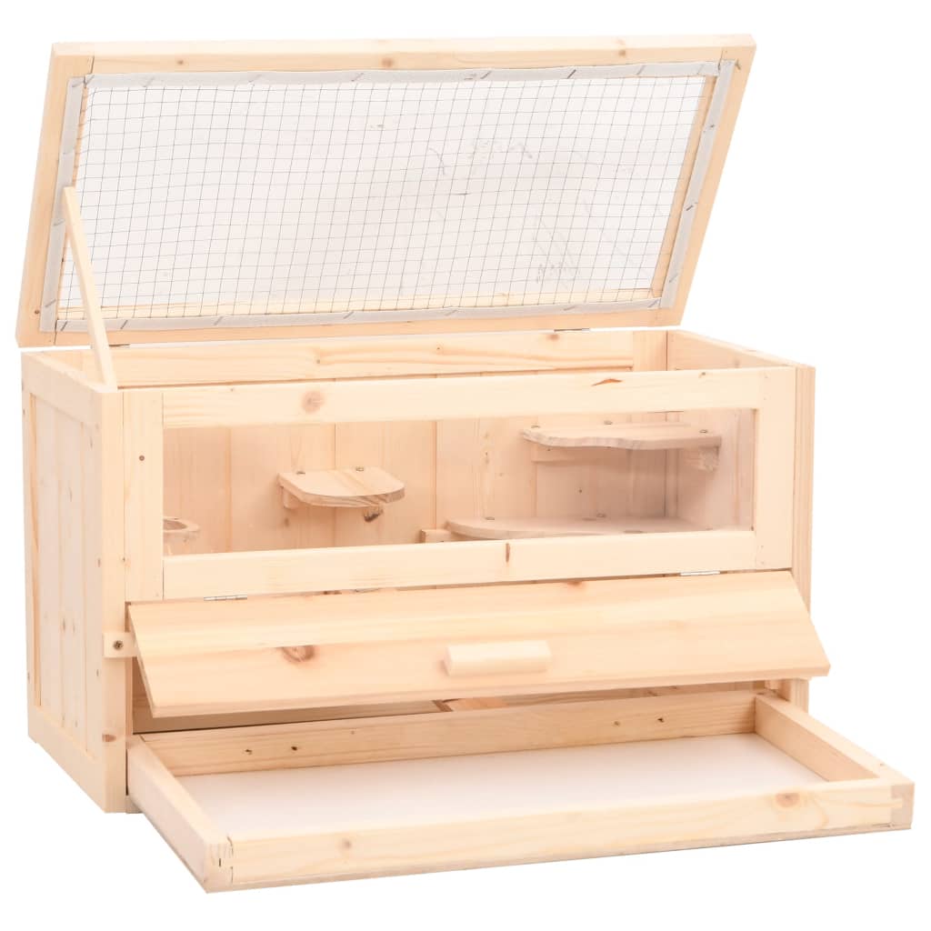 Gabbia Per Criceti 60X30X35 Cm In Legno Massello Di Abete