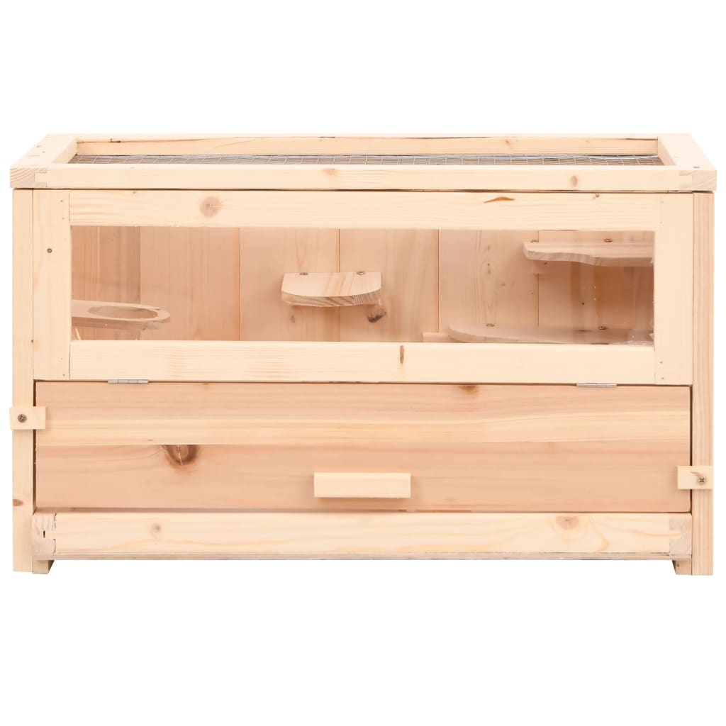 Gabbia Per Criceti 60X30X35 Cm In Legno Massello Di Abete