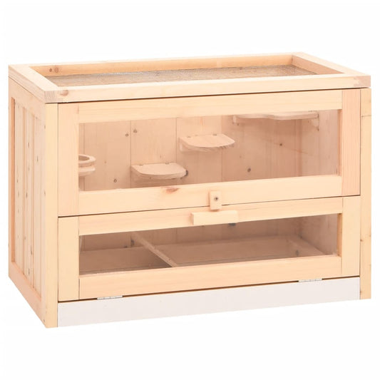 Gabbia Per Criceti 60X35,5X42 Cm In Legno Massello Di Abete