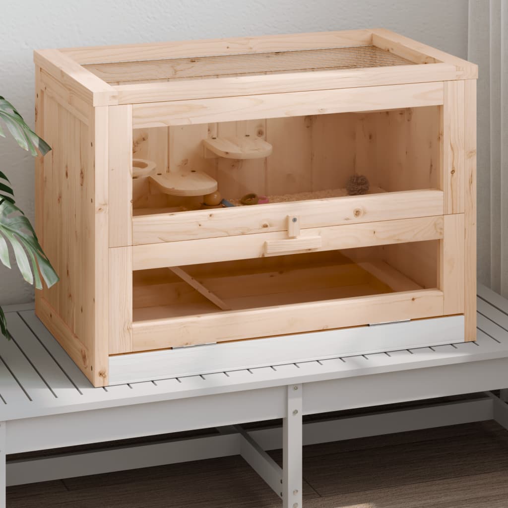 Gabbia Per Criceti 60X35,5X42 Cm In Legno Massello Di Abete