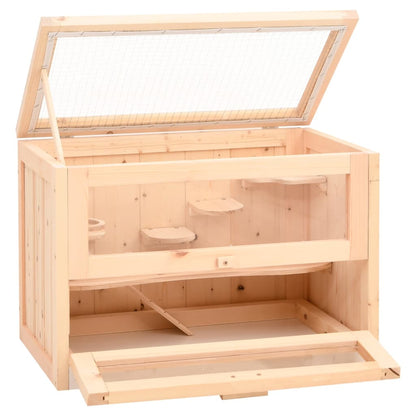 Gabbia Per Criceti 60X35,5X42 Cm In Legno Massello Di Abete