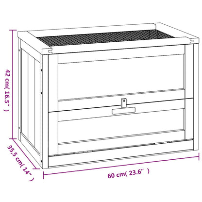 Gabbia Per Criceti 60X35,5X42 Cm In Legno Massello Di Abete