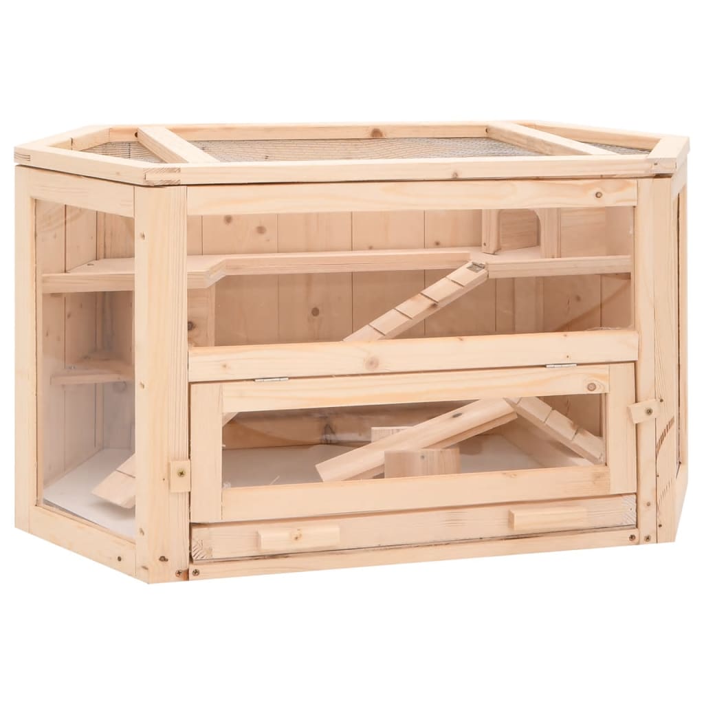 Gabbia Per Criceti 80X40X43 Cm In Legno Massello Di Abete Antracite
