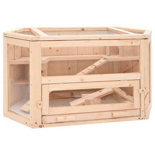 Gabbia Per Criceti 80X40X43 Cm In Legno Massello Di Abete Antracite