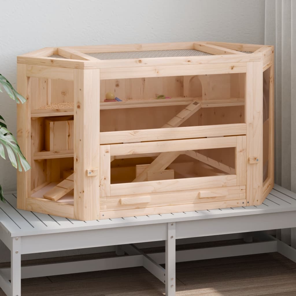 Gabbia Per Criceti 80X40X43 Cm In Legno Massello Di Abete Antracite