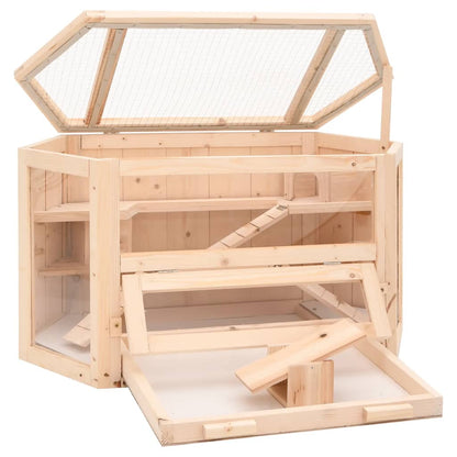 Gabbia Per Criceti 80X40X43 Cm In Legno Massello Di Abete Antracite
