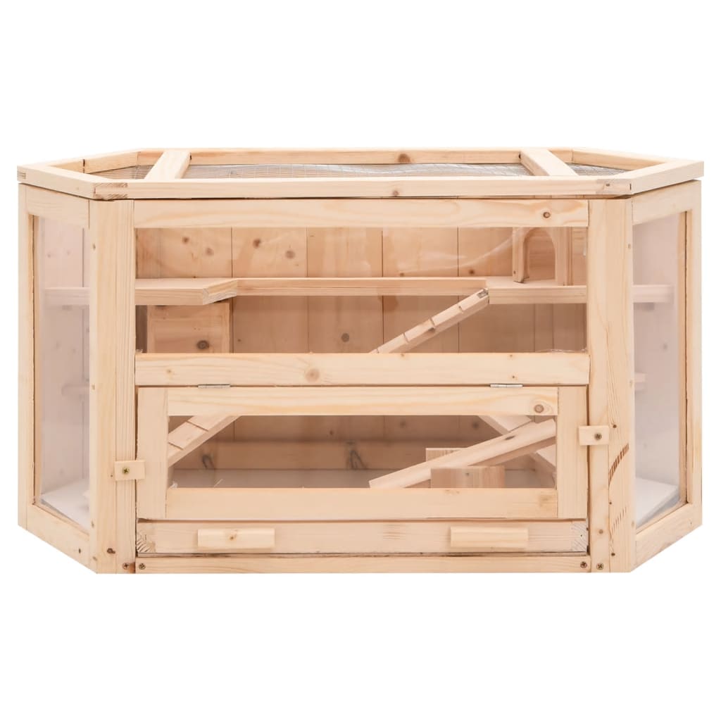 Gabbia Per Criceti 80X40X43 Cm In Legno Massello Di Abete Antracite