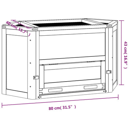 Gabbia Per Criceti 80X40X43 Cm In Legno Massello Di Abete Antracite