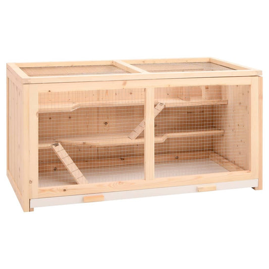 Gabbia Per Criceti 89,5X45X45 Cm In Legno Massello Di Abete