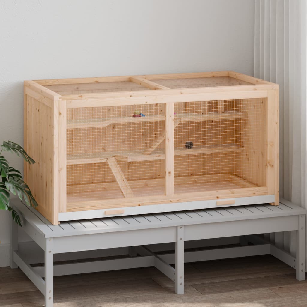 Gabbia Per Criceti 89,5X45X45 Cm In Legno Massello Di Abete