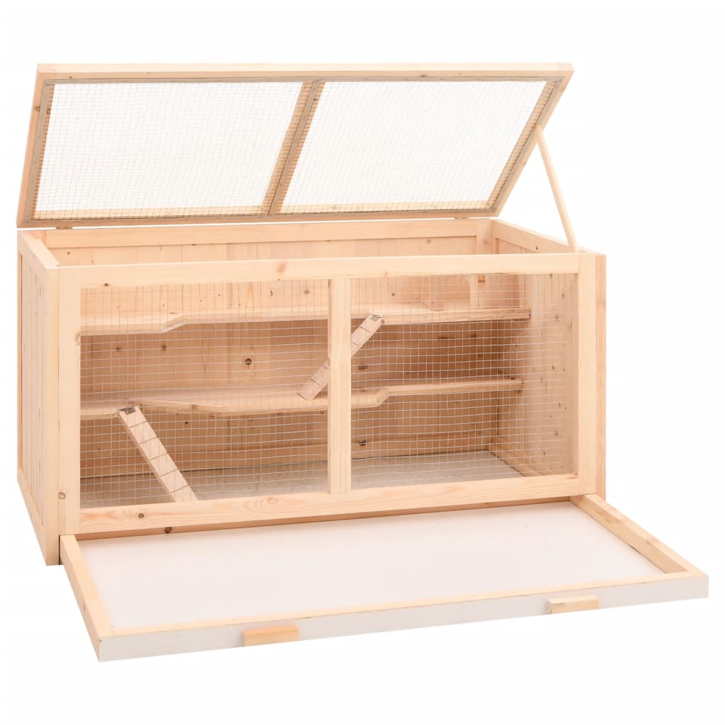Gabbia Per Criceti 89,5X45X45 Cm In Legno Massello Di Abete