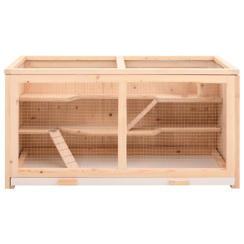 Gabbia Per Criceti 89,5X45X45 Cm In Legno Massello Di Abete