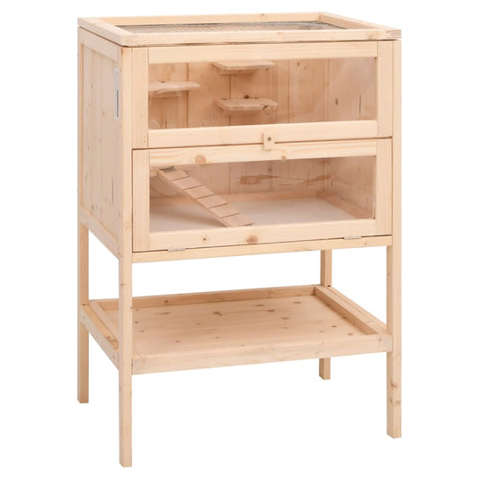 Gabbia Per Criceti 55X40X80 Cm In Legno Massello Di Abete