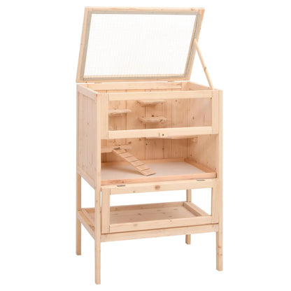 Gabbia Per Criceti 55X40X80 Cm In Legno Massello Di Abete