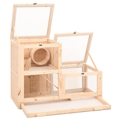 Gabbia Per Criceti 81X40X60 Cm In Legno Massello Di Abete