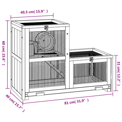 Gabbia Per Criceti 81X40X60 Cm In Legno Massello Di Abete