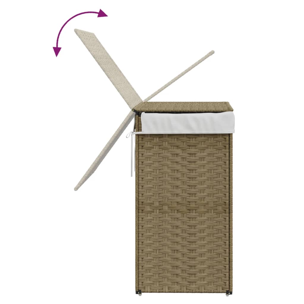 Cesto Portabiancheria Con Coperchio 46X33X60 Cm Polyrattan