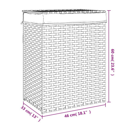 Cesto Portabiancheria Con Coperchio 46X33X60 Cm Polyrattan