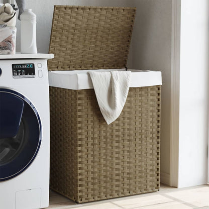 Cesto Portabiancheria Con Coperchio 46X33X60 Cm Polyrattan
