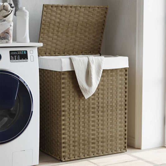 Cesto Portabiancheria Con Coperchio 46X33X60 Cm Polyrattan