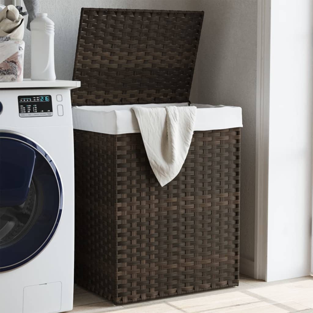 Cesto Portabiancheria Con Coperchio 46X33X60 Cm Polyrattan