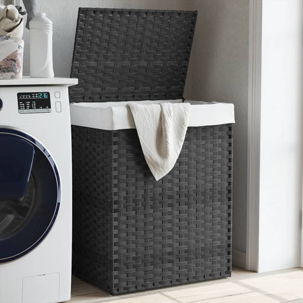 Cesto Portabiancheria Con Coperchio 46X33X60 Cm Polyrattan