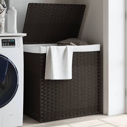 Cesto Portabiancheria 2 Sezioni 53X35X57 Cm Polyrattan